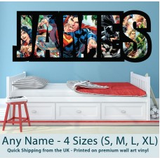 Childrens Name Wall Stickers Art Personalised Superman Batman for Boys Bedroom   112249850840